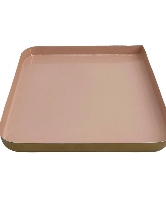 Plateau carré en métal (rose poudré) Plateau carré en métal (rose poudré)